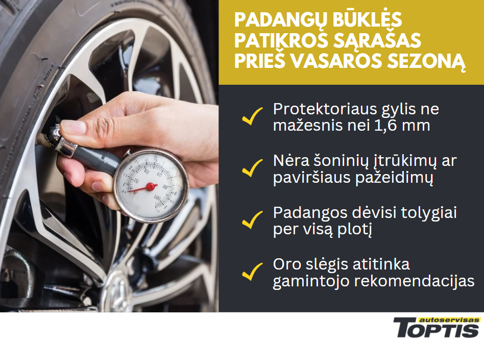 Padangų slėgis vasara