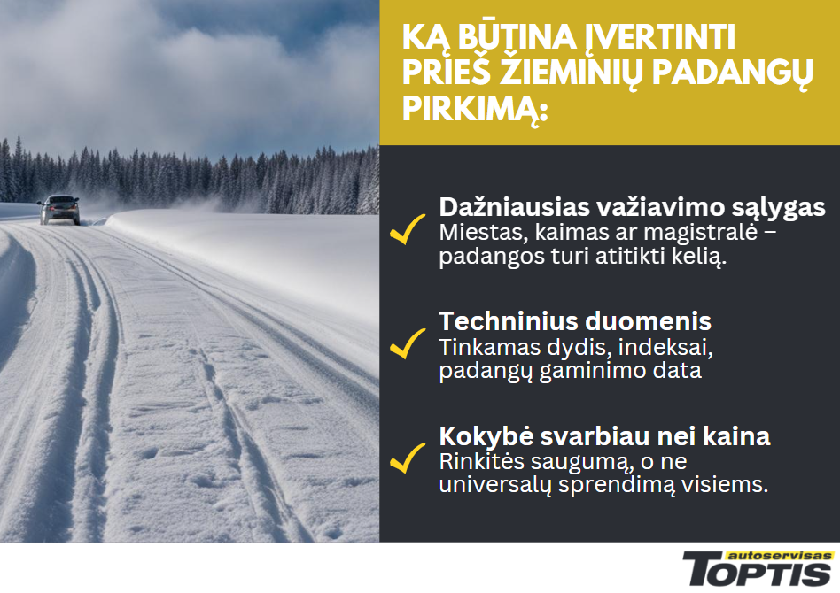 Ką reikia žinoti prieš perkant žiemines padangas