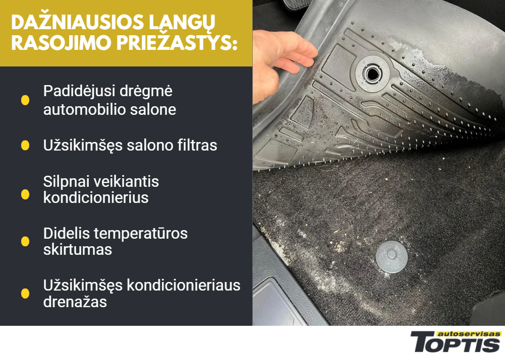 Kodėl rasoja langai mašinos viduje