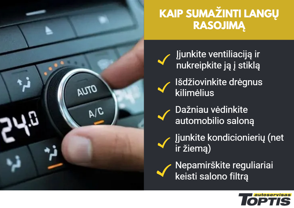 Kaip sumažinti langų rasojimą