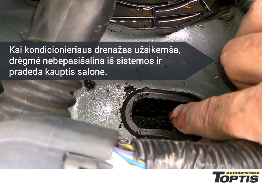 Užsikimšęs kondicionieriaus drenažas