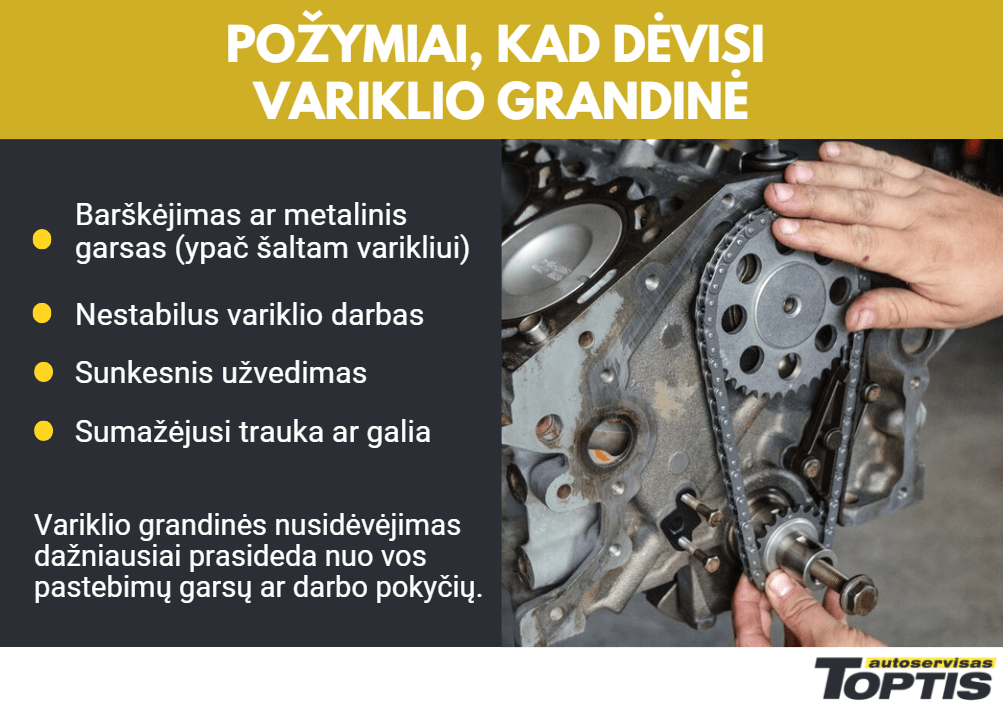 Kaip patikrinti variklio grandinę